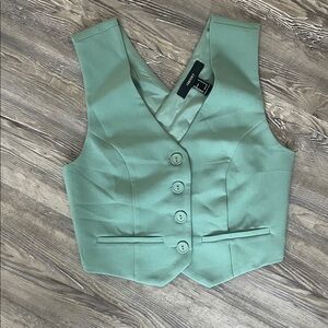Forever 21 Mint Green Women's Buttoned Vest